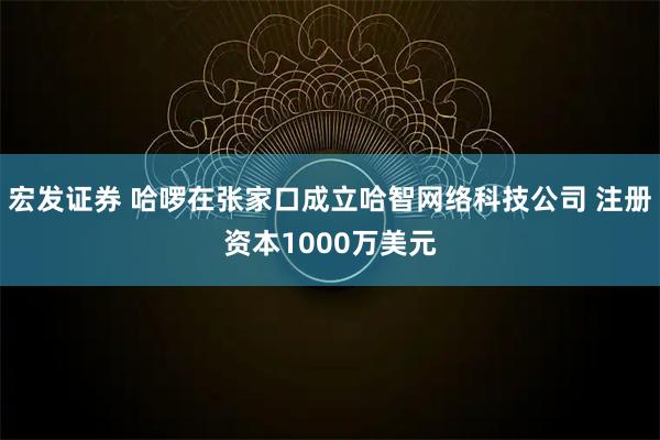 宏发证券 哈啰在张家口成立哈智网络科技公司 注册资本1000万美元