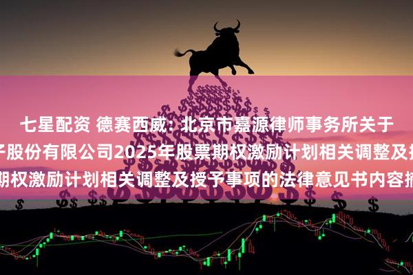 七星配资 德赛西威: 北京市嘉源律师事务所关于惠州市德赛西威汽车电子股份有限公司2025年股票期权激励计划相关调整及授予事项的法律意见书内容摘要