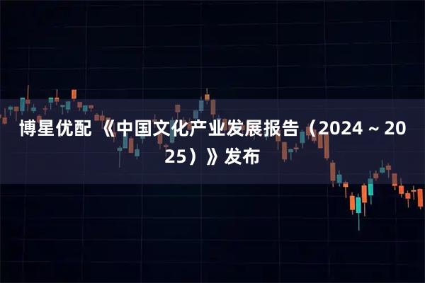 博星优配 《中国文化产业发展报告（2024 ~ 2025）》发布