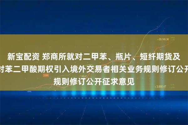 新宝配资 郑商所就对二甲苯、瓶片、短纤期货及期权、精对苯二甲酸期权引入境外交易者相关业务规则修订公开征求意见